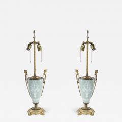 Pair of French Victorian Porcelain Urn Table Lamps - 1394907