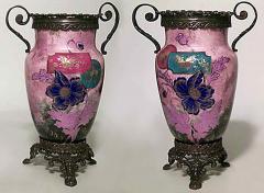 Pair of French Victorian Porcelain Vases - 4666146
