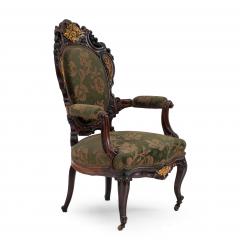 Pair of French Victorian Rosewood Arm Chairs - 1401877