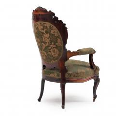 Pair of French Victorian Rosewood Arm Chairs - 1401880