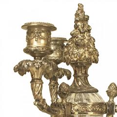Pair of French Victorian Style Bronze and Glass Candelabras - 4198464