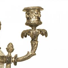 Pair of French Victorian Style Bronze and Glass Candelabras - 4198466