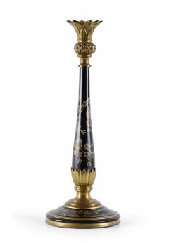 Pair of French Victorian Style Bronze and Hand Painted Floral Patterned Wood Can - 4674401