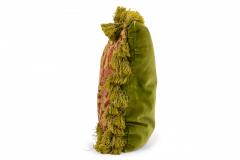 Pair of French Victorian Style Pink Floral and Green Tapestry Throw Pillows - 4199669