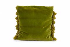 Pair of French Victorian Style Pink Floral and Green Tapestry Throw Pillows - 4199671