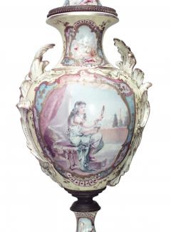 Pair of French Victorian Yellow Sevres Porcelain Vases - 4200659