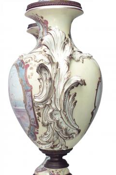 Pair of French Victorian Yellow Sevres Porcelain Vases - 4200662