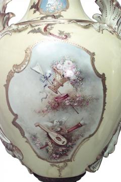 Pair of French Victorian Yellow Sevres Porcelain Vases - 4200663