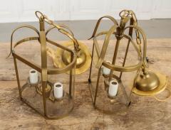 Pair of French Vintage Two Light Brass Lanterns - 1555881