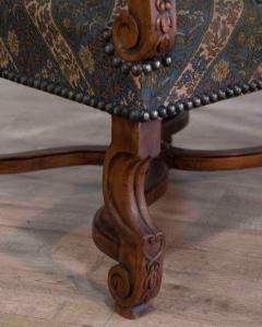 Pair of French Walnut Armchairs with X Form Crossbars Circa 1900 - 4437922