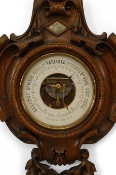 Pair of French Walnut Clocks Barometers - 4321418