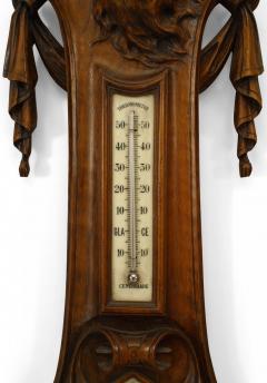 Pair of French Walnut Clocks Barometers - 4321420