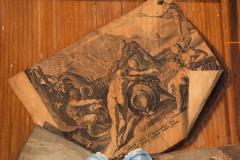 Pair of French Worn Pine Decoupage Trompe Loeil Doors - 4500590