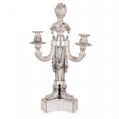 Pair of French antique silver plated candelabra - 1666784