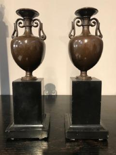 Pair of French bronze patinated grand tour urns - 1208710