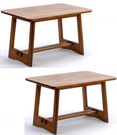 Pair of French fifties oak side table or coffee tables - 1651760