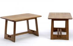 Pair of French fifties oak side table or coffee tables - 1651765