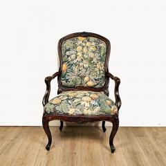 Pair of French or Italian Louis XIV Walnut Large Armchairs mid 18th century - 3200887