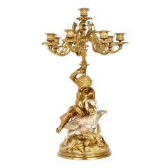 Pair of French silvered and gilt bronze candelabra - 3268957