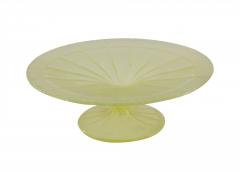 Pair of Frosted Green Vaseline Glass Centerpiece - 4673185