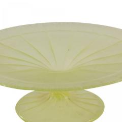 Pair of Frosted Green Vaseline Glass Centerpiece - 4673186