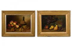 Pair of Fruit with a Jug Still Life Paintings - 4516741