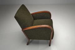 Pair of Funkis Armchairs with Dark Green Upholstery Scandinavia ca 1930s - 4784957