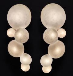 Pair of Galaxy Contemporary Italian Alabaster Marble Globe Wall Lights - 4660207
