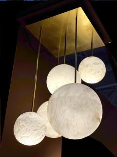 Pair of Galaxy Contemporary Italian Alabaster Marble Globe Wall Lights - 4660211
