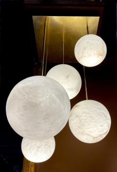 Pair of Galaxy Contemporary Italian Alabaster Marble Globe Wall Lights - 4660212