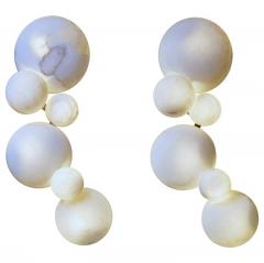 Pair of Galaxy Contemporary Italian Alabaster Marble Globe Wall Lights - 4660213