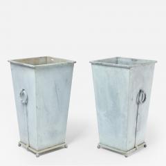 Pair of Galvanized Steel Planters - 4131653
