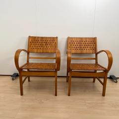 Pair of Gelenka Armchairs Polished Beech Wood Germany circa 1950 - 4270022