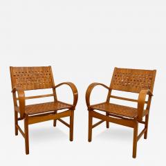 Pair of Gelenka Armchairs Polished Beech Wood Germany circa 1950 - 4270114