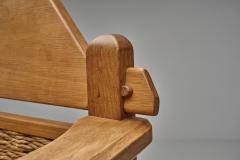 Pair of Geometric Armchairs with Woven Wicker Elements Europe Mid 20th Century - 4717741