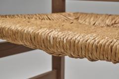 Pair of Geometric Armchairs with Woven Wicker Elements Europe Mid 20th Century - 4717743