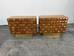 Pair of Geometric Wood Cabinets Mid 20th Century - 4485596