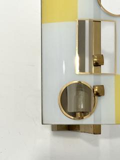 Pair of Geometrical Curved Glass Sconces - 3676695
