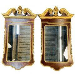 Pair of George II Style Pier Console Mirrors Burr Walnut and Parcel Gilt - 3214354