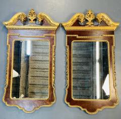 Pair of George II Style Pier Console Mirrors Burr Walnut and Parcel Gilt - 3214357