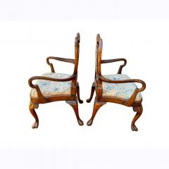 Pair of George II Style Walnut Armchairs - 3785939