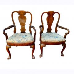 Pair of George II Style Walnut Armchairs - 3785940