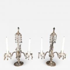 Pair of George III Cut Glass Girandoles - 2911277