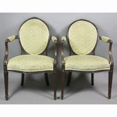 Pair of George III Mahogany Armchairs - 3740761