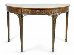 Pair of George III Mahogany Demilune Consoles - 4169782