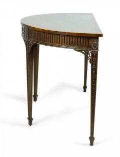 Pair of George III Mahogany Demilune Consoles - 4169783