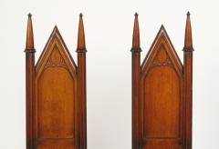 Pair of George III Oak Gothic Hall Chairs c 1800 - 948666
