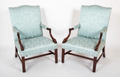 Pair of George III Period Mahogany Gainsboro Armchairs - 2915518