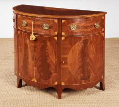 Pair of George III Satinwood Inlaid Demilune Console Cabinets - 4215333