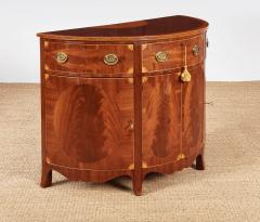 Pair of George III Satinwood Inlaid Demilune Console Cabinets - 4215337